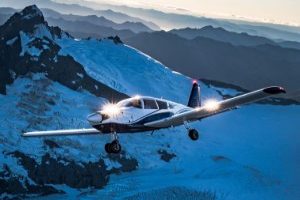 Piper Cherokee PA28-180 over Mt Aspiring =